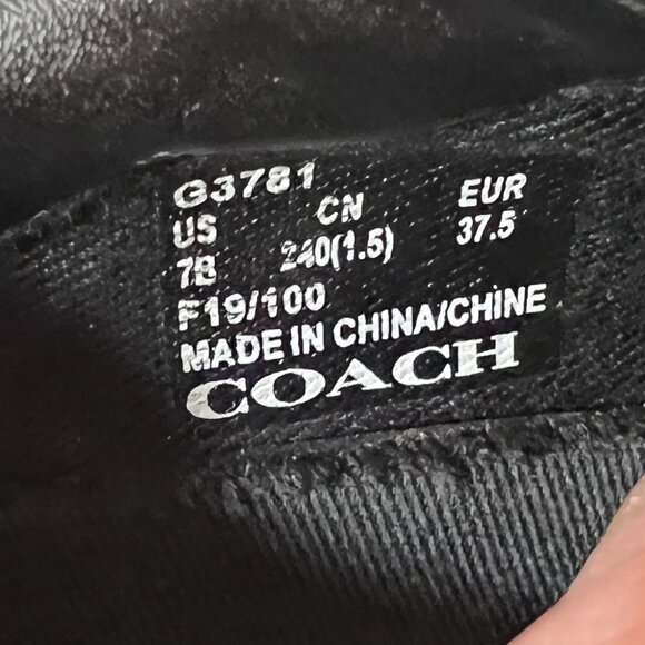 Coach Womens Shoes Size 7 B Black Leather Sneakers  Lace Up - Picture 12 of 13